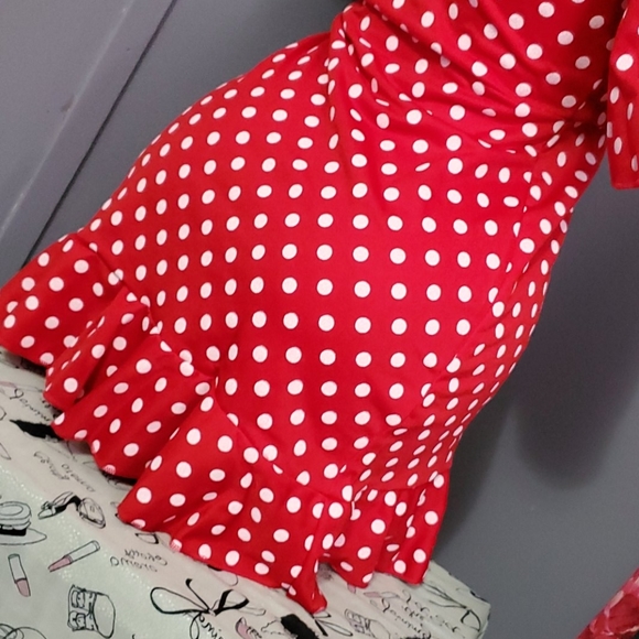 Stunning Imported Polka Dot Mini Dress - Picture 7 of 8